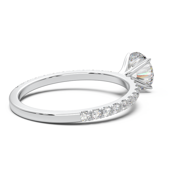 0.8 Carat Round Lab Grown Diamond Pave Engagement Ring