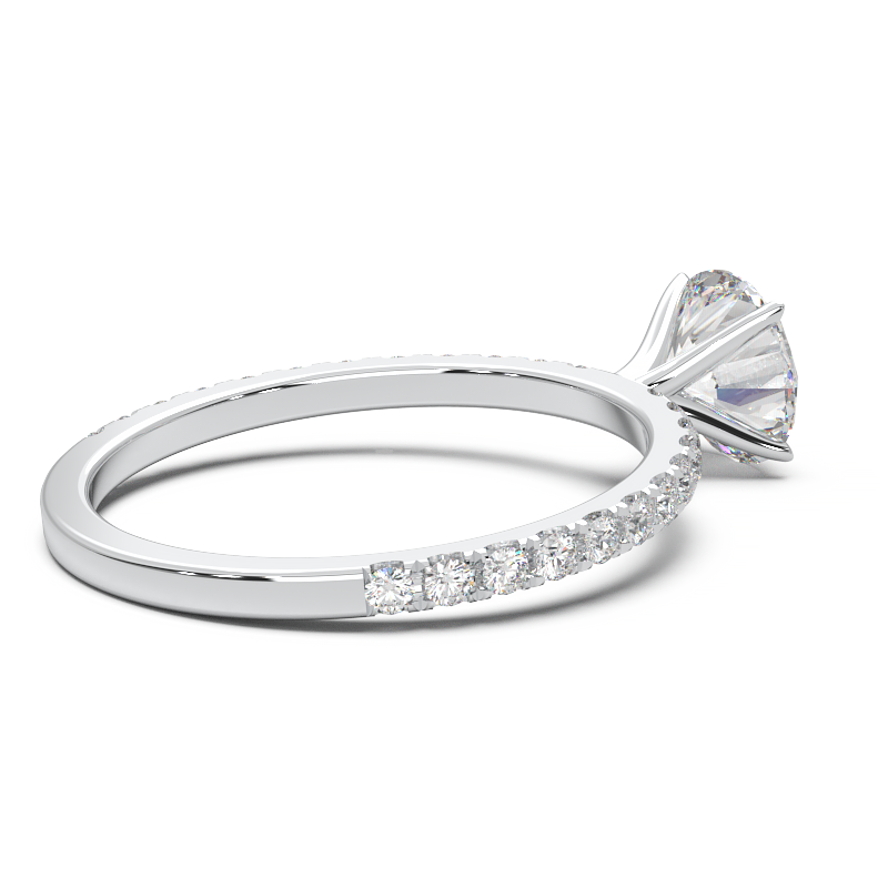 0.8 Carat Round Lab Grown Diamond Pave Engagement Ring