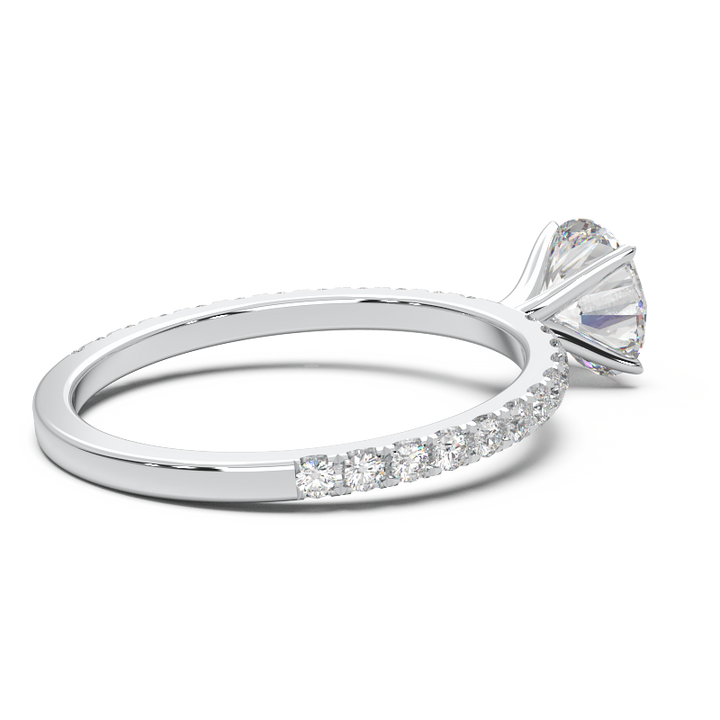 0.8 Carat Round Lab Grown Diamond Pave Engagement Ring