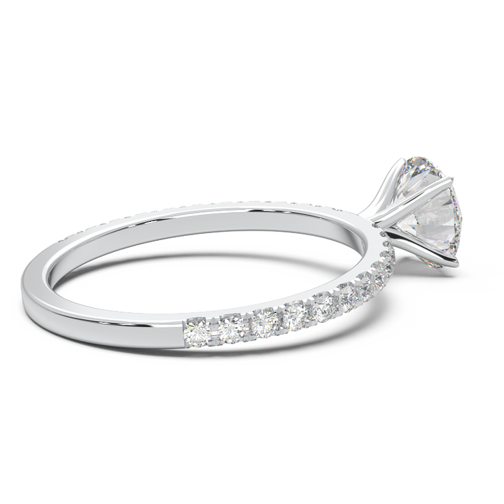 0.8 Carat Round Lab Grown Diamond Pave Engagement Ring