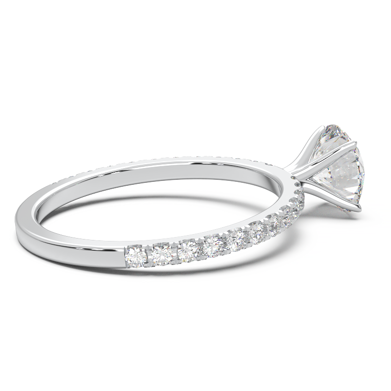 0.8 Carat Round Lab Grown Diamond Pave Engagement Ring