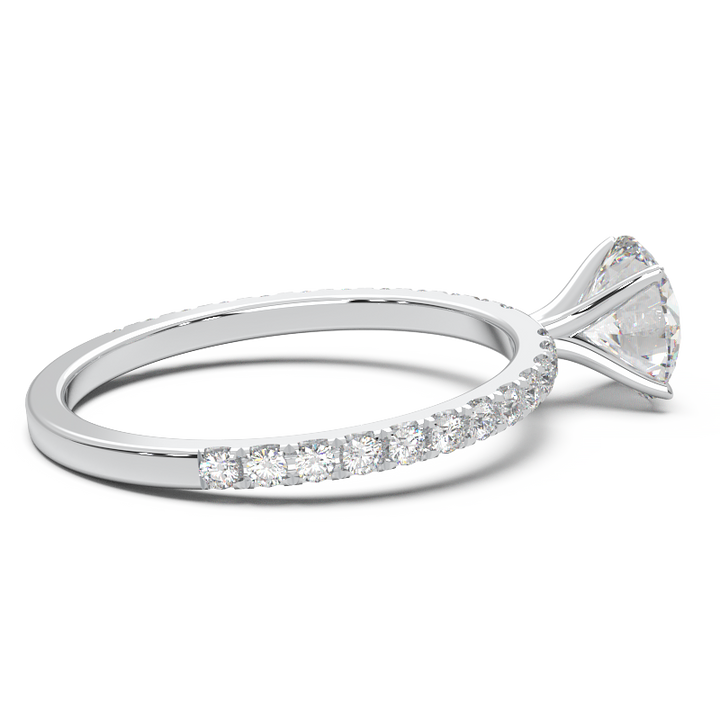 0.8 Carat Round Lab Grown Diamond Pave Engagement Ring