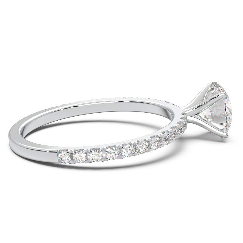 0.8 Carat Round Lab Grown Diamond Pave Engagement Ring