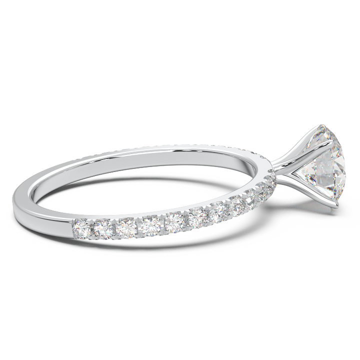 0.8 Carat Round Lab Grown Diamond Pave Engagement Ring