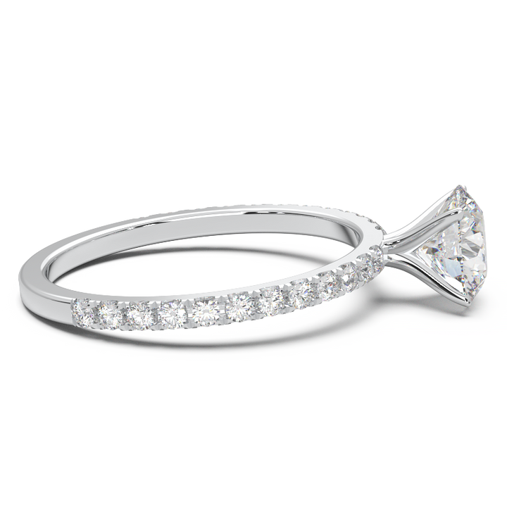 0.8 Carat Round Lab Grown Diamond Pave Engagement Ring