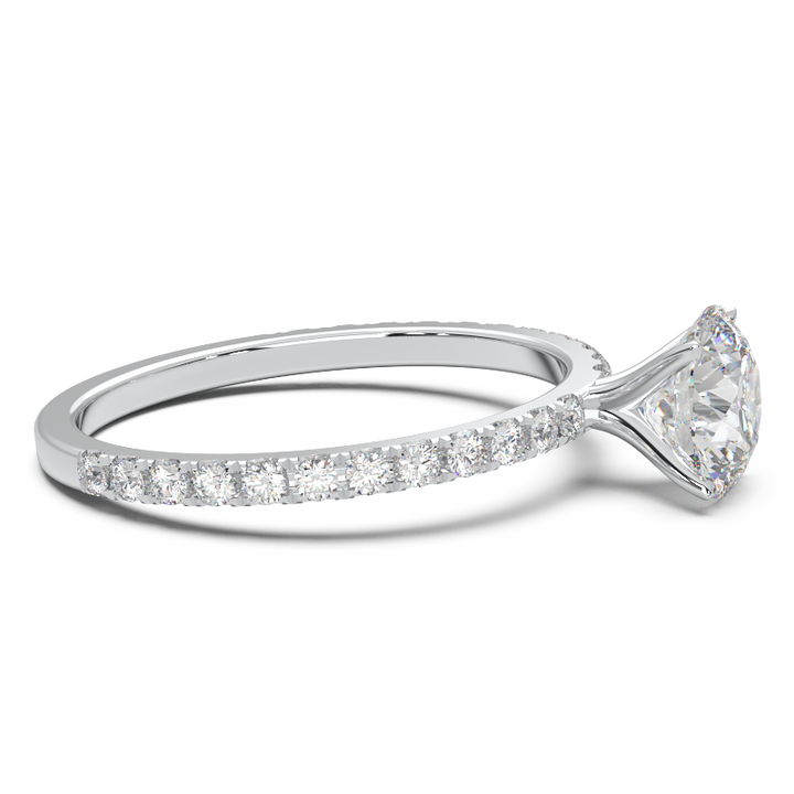 0.8 Carat Round Lab Grown Diamond Pave Engagement Ring