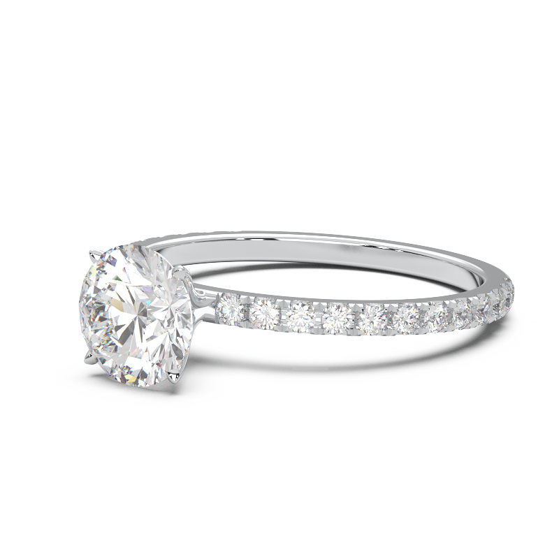 0.8 Carat Round Lab Grown Diamond Pave Engagement Ring