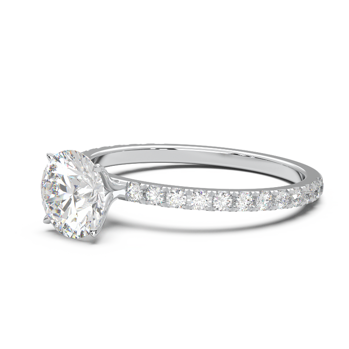 0.8 Carat Round Lab Grown Diamond Pave Engagement Ring