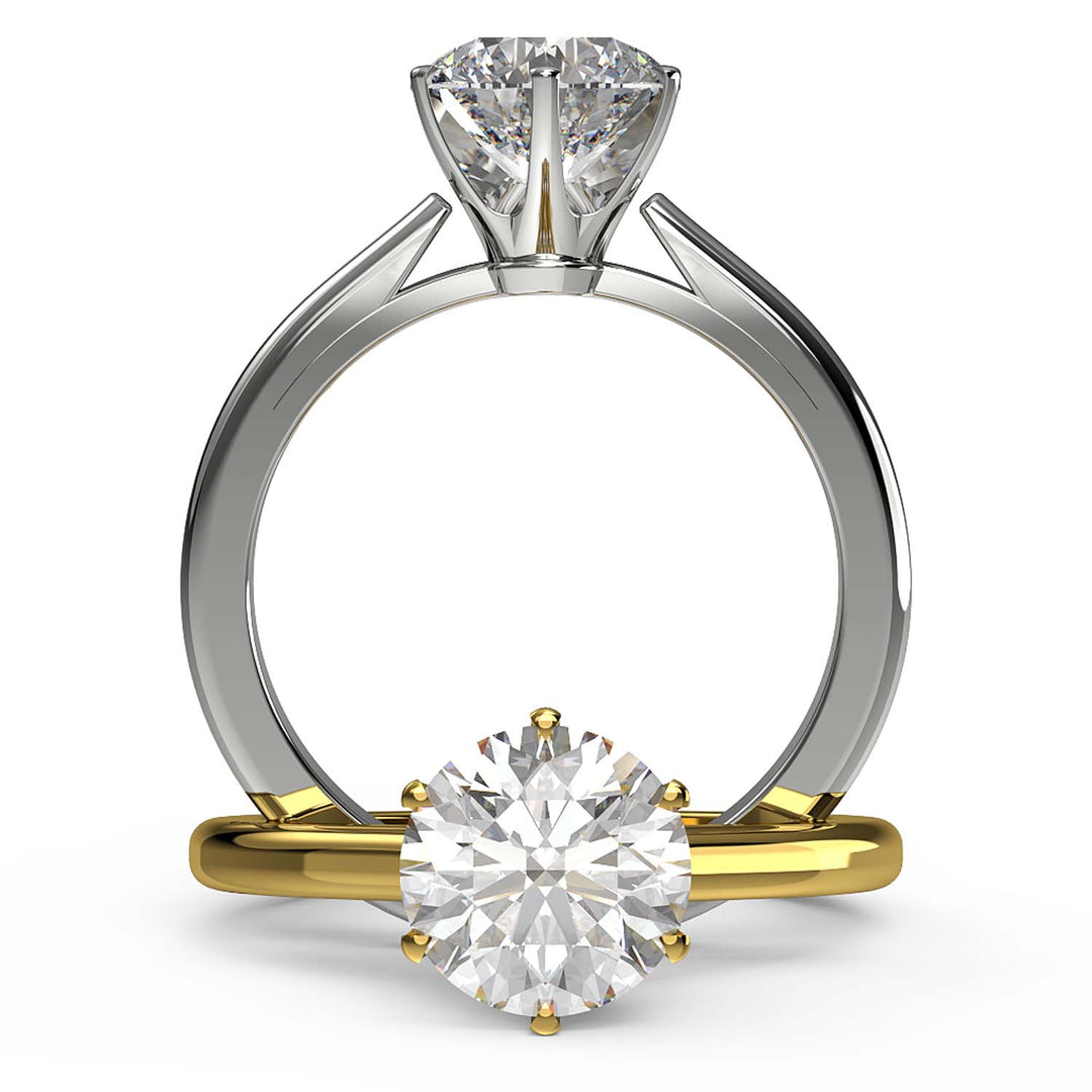 Round Solitaire Lab-Grown Diamond Engagement Ring in 14K Gold - Item - xnuj1523-100