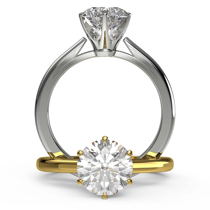 Round Solitaire Lab-Grown Diamond Engagement Ring in 14K Gold - Item - xnuj1523-100