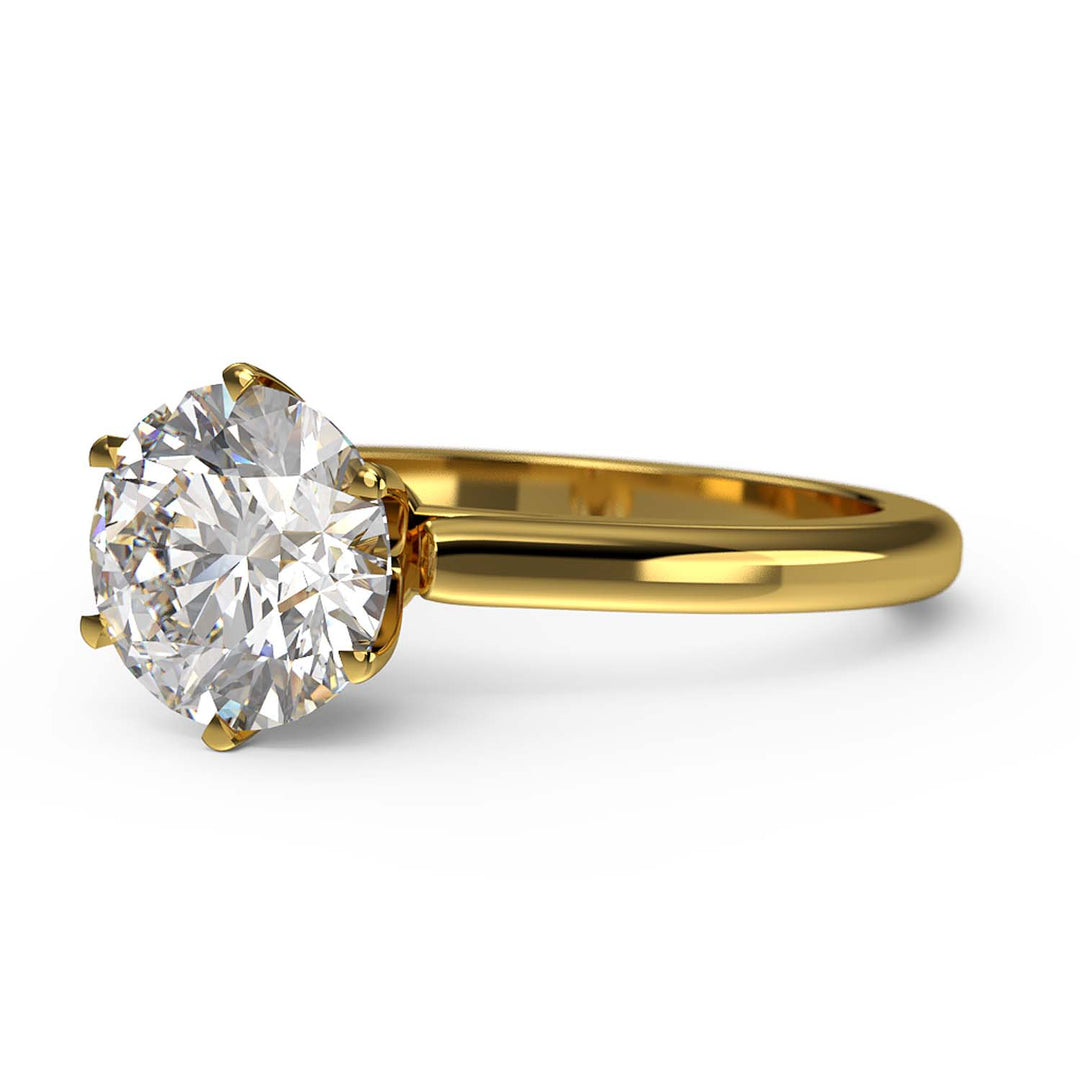 Round Solitaire Lab-Grown Diamond Engagement Ring in 14K Gold - Item - xnuj1523-100