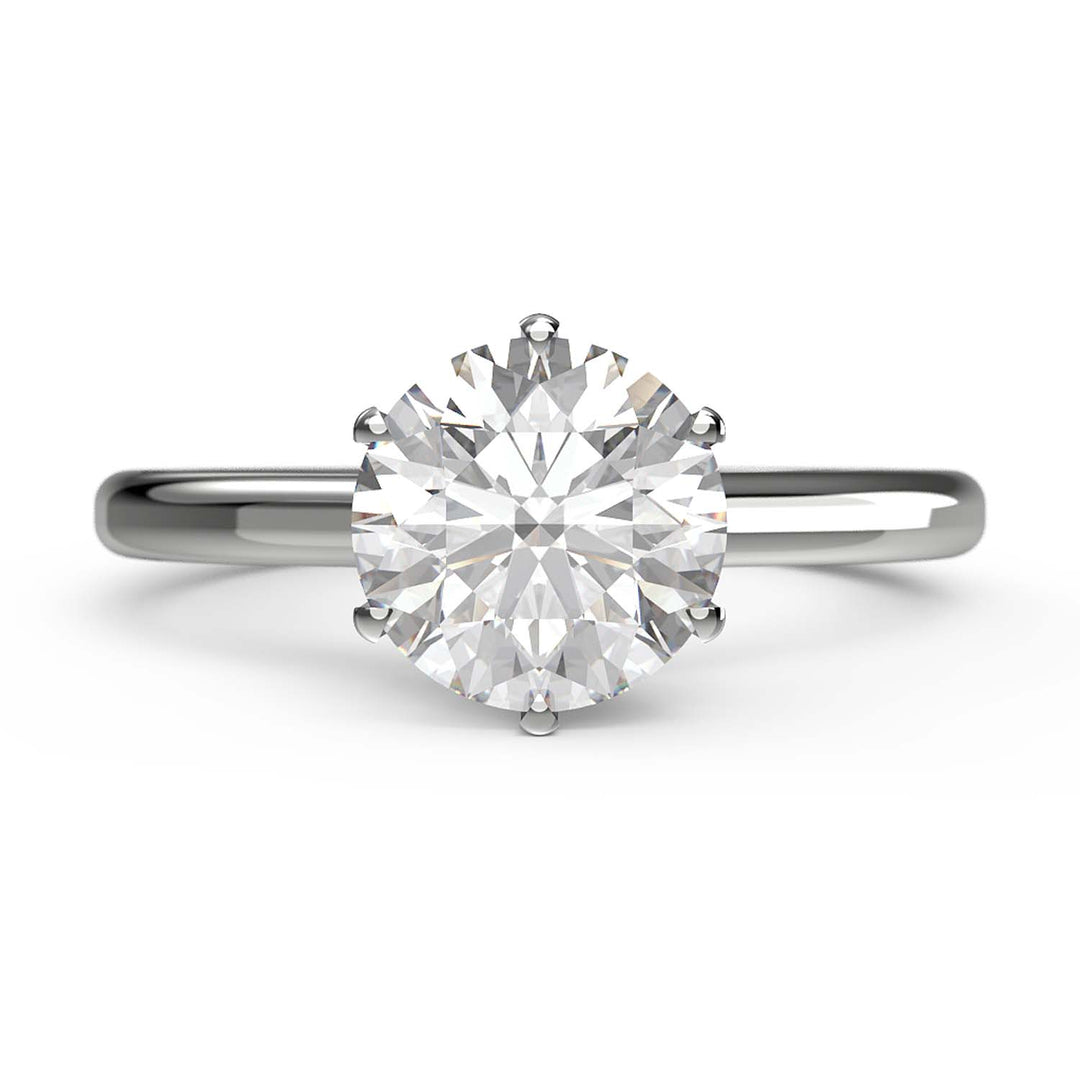 Round Solitaire Lab-Grown Diamond Engagement Ring in 14K Gold - Item - xnuj1523-100