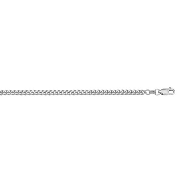 N1010-WHITE GOLD SOLID CURB LINK