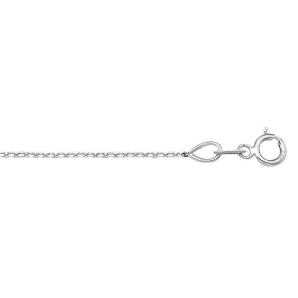 N1011-LT-DC-WHITE GOLD SOLID DIAMOND CUT OPEN CABLE  LINK
