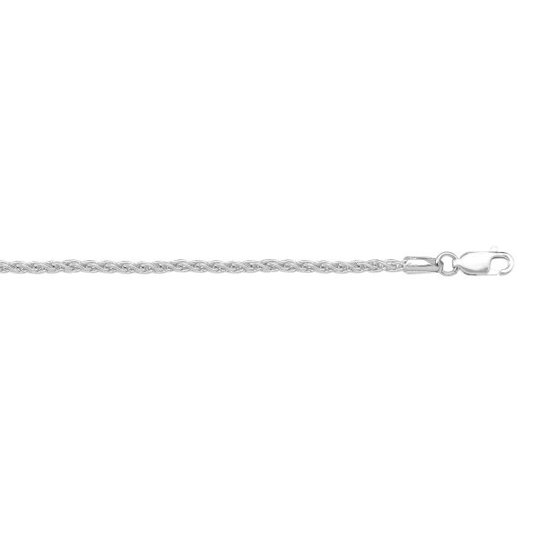 N1026-WHITE  GOLD SOLID ROUND WHEAT LINK