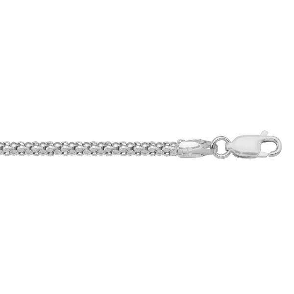 N1031-WHITE  GOLD SOLID DIAMOND CUT ROPE LINK
