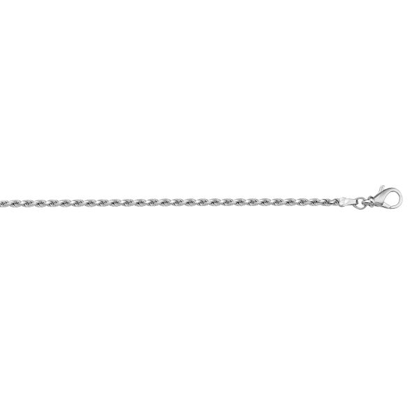 N1031-WHITE  GOLD SOLID DIAMOND CUT ROPE LINK