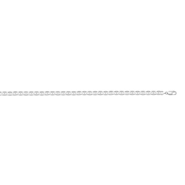 N311W-WHITE  GOLD SOLID FLAT ANCHOR LINK