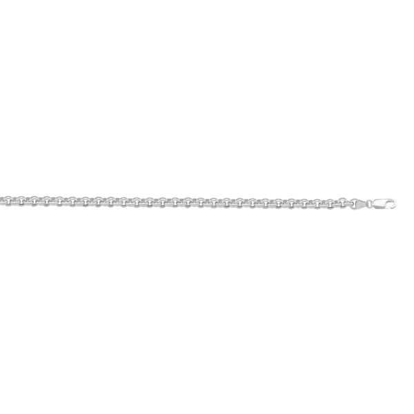 N606W-WHITE GOLD HOLLOW ROLO LINK